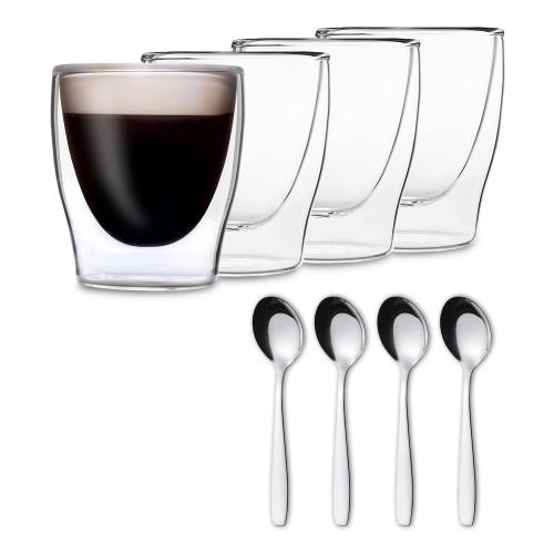 Feelino DUOS, szklanki termiczne z podwójną ścianką, z łyżeczkami, 6 x 200 ml