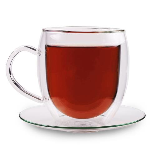 Feelino Szklanka na napoje, Podwójne ścianki, Wysokiej jakości szkło borokrzemowe, 400 ml, Unikat