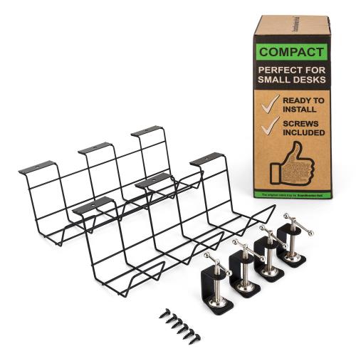 Scanfield Darwin, koszyk na kable, organizer, pod biurko, listwy zasilające i kable, zaciski