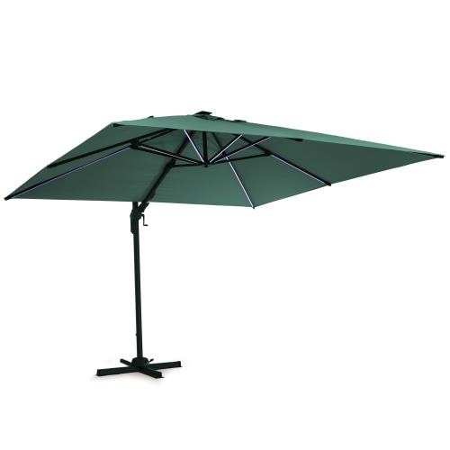 Blumfeldt Arles, parasol ogrodowy, 300 x 300 cm, poliester, UPF 50+, wodoodporny, światło LED