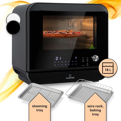 Klarstein Vita Pro, frytkownica beztłuszczowa z funkcją gotowania na parze, 2450 W, 18 l, 14 programów, zbiornik na wodę o pojemności 800 ml