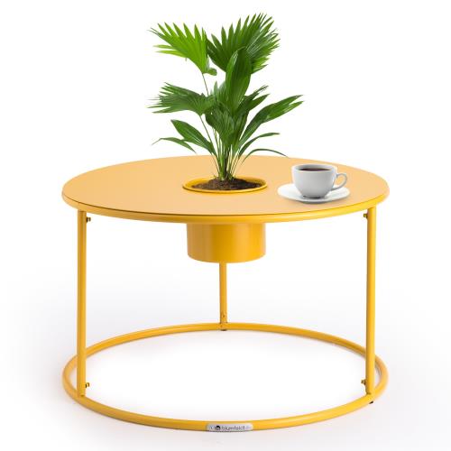 Blumfeldt Irvine, stolik kawowy z doniczką, 60 x 38,5 cm (Ø x wys.), stal malowana proszkowo