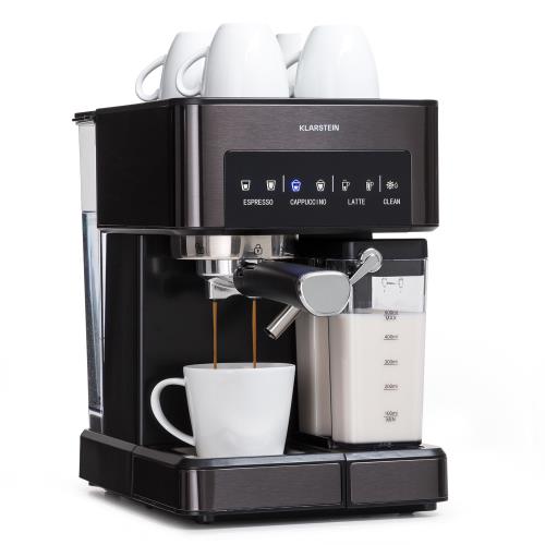 Klarstein Arabica Comfort, ekspres do kawy kolbowy, 1350 W, 20 Bar, 1,8 l, dotykowy panel sterowania, stal szlachetna