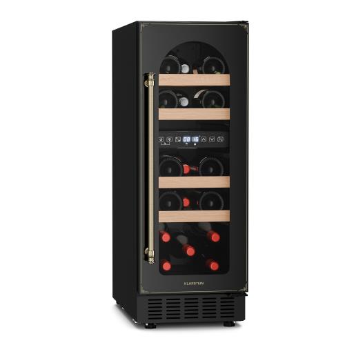 Klarstein Vinovilla Victoria 17 Built-In Duo Vilhelmine Edition, chłodziarka do wina, 17 butelek, szklane drzwi