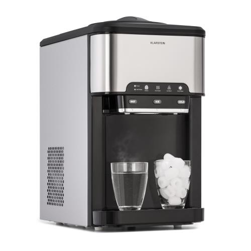 Klarstein Aqueous, kostkarka do lodu 3 w 1, kostki lodu, dozownik do gorącej i zimnej wody, 20 kg/24 h