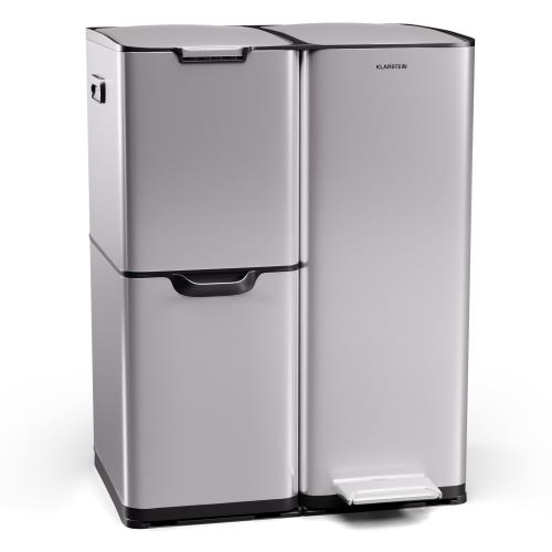 Klarstein Tiyo 3 w 1, kosz do segregacji odpadów, 60 l, wyjmowane pojemniki, wolne zamykanie