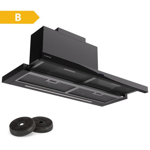 Klarstein Mariana Neo 90, okap kuchenny teleskopowy, 90 cm, 640 m³/h, LED