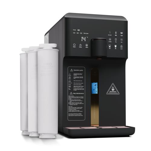 Klarstein AquaFina 6L, uzdatniacz wody, 5-stopniowa filtracja, ekran dotykowy HD, 6 temperatur wody, pojemność 6 litrów, wzbogacanie w wodór, czarny