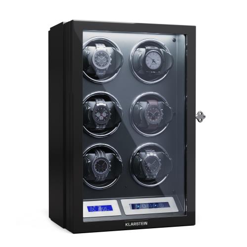Klarstein Sarthe 6, rotomat do zegarków, 6 zegarków, 5 trybów, podświetlenie LED, pilot
