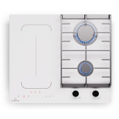 Klarstein MultiChef 4, płyta indukcyjna i gazowa, 4 strefy gotowania, 2 palniki gazowe, 2 pola indukcyjne, FlexZone