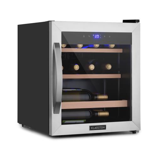 Klarstein Vinetage 12 Uno, chłodziarka do wina, 12 butelek, 46 l, 4-18°C, 40 dB, szkło
