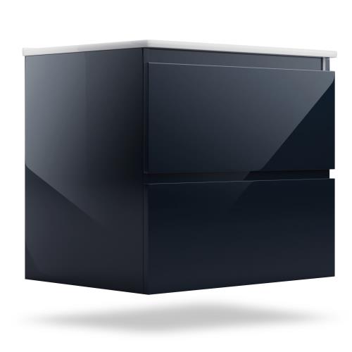 Blumfeldt Johnstone, szafka łazienkowa, z umywalką ceramiczną, 60 cm, funkcja cichego domykania (soft close)