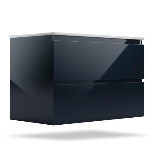 Blumfeldt Johnstone, szafka łazienkowa, z umywalką ceramiczną, 80 cm, funkcja cichego domykania (soft close)