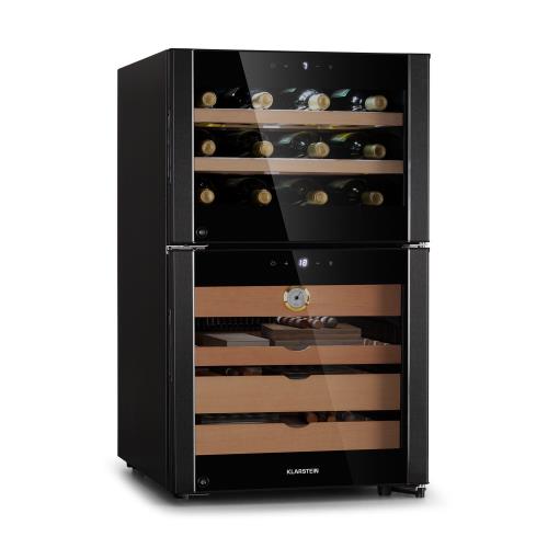 Klarstein El Dorado 108, humidor i chłodziarka do wina, 108 l, LED, ekran dotykowy