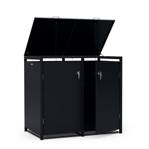 Blumfeldt BinSafe, zabudowa na pojemniki na odpady, 2 pojemniki, 240 l, odporna na warunki atmosferyczne, zamykana na klucz, stal ocynkowana