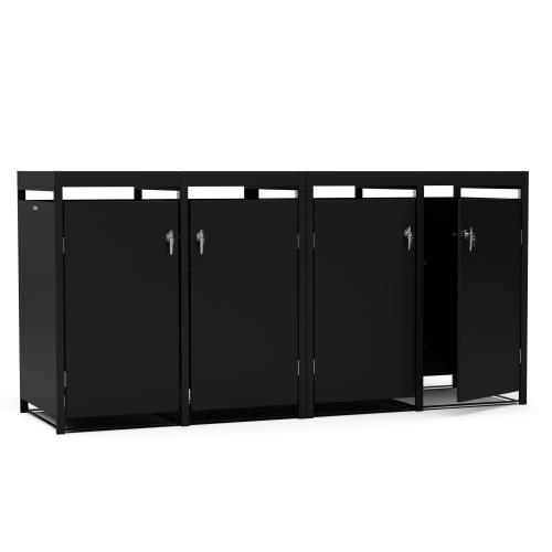 Blumfeldt BinSafe, kosz na śmieci, 4 pojemniki, 240 l, zamykany, stal ocynkowana odporna na warunki atmosferyczne