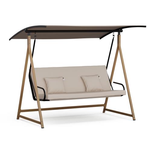 Blumfeldt ZenGrove, huśtawka ogrodowa Hollywood, 3-osobowa, regulowana indywidualnie, stal malowana proszkowo, odporna na warunki atmosferyczne