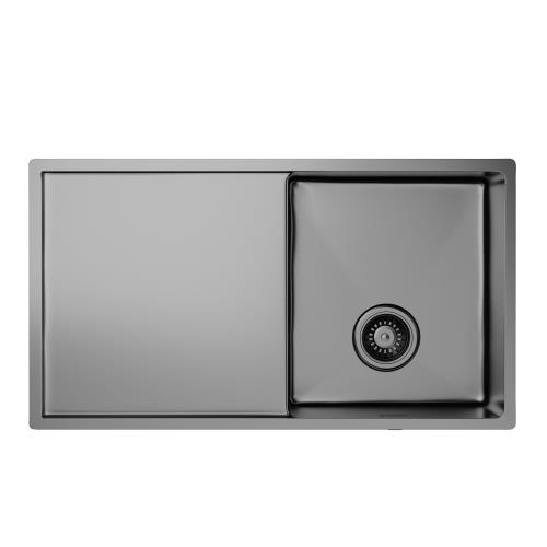 Klarstein TitanSteel zlewozmywak kuchenny z ociekaczem, 79 x 44 cm, nierdzewny, odporny na zarysowania, żaroodporny
