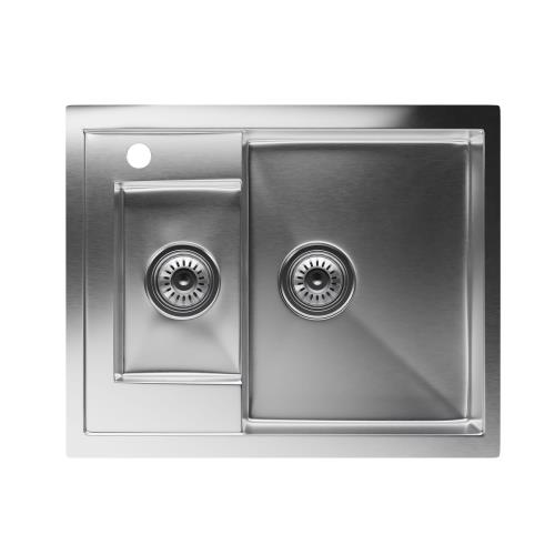 Klarstein TitanSteel zlewozmywak kuchenny| 61 x 50 cm, 2 komory, nierdzewny, żaroodporny