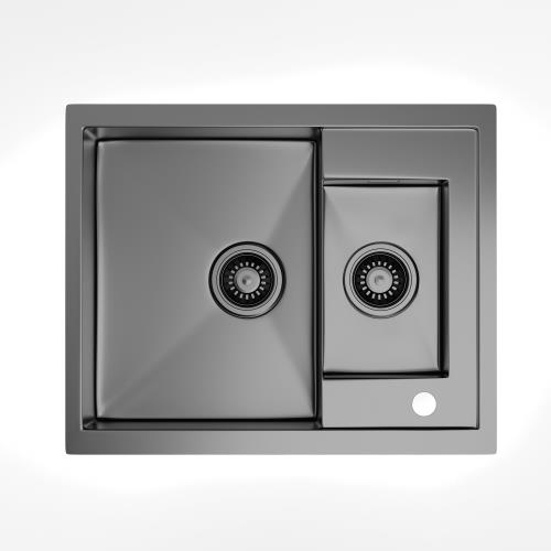 Klarstein TitanSteel zlewozmywak kuchenny| 61 x 50 cm, 2 komory, nierdzewny, żaroodporny