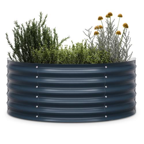 Blumfeldt High Grow Half Circle, podniesiona grządka, 105x43x60 cm, falista blacha stalowa, łatwy montaż, odporna na rdzę i mróz