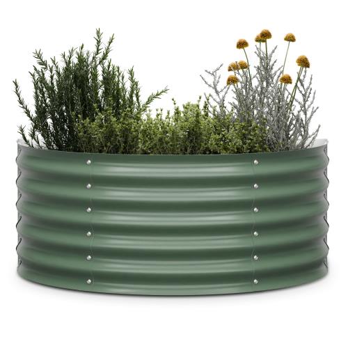 Blumfeldt High Grow Half Circle, podniesiona grządka, 105x43x60 cm, falista blacha stalowa, łatwy montaż, odporna na rdzę i mróz