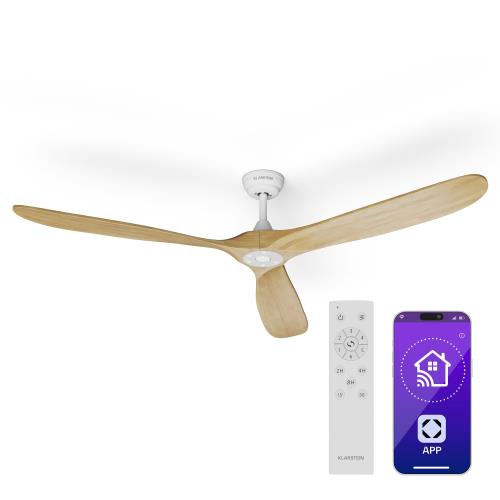 Klarstein Bahama Breeze Smart wentylator sufitowy, łopatki wirnika z litego drewna, pilot + sterowanie za pomocą aplikacji
