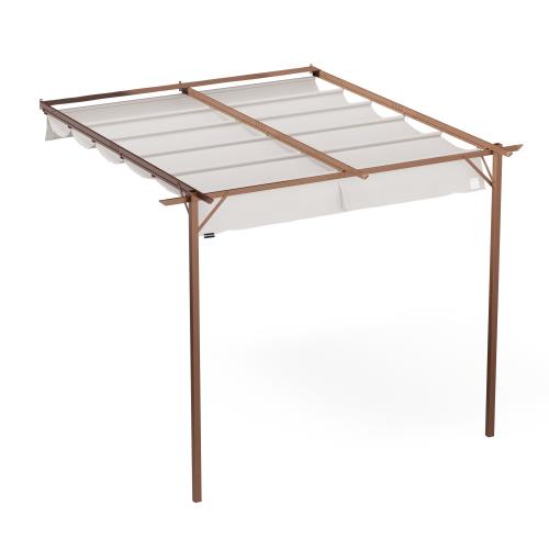 Blumfeldt Pantheon Wall, pergola 3 x 3 m, do montażu naściennego, stal malowana proszkowo, odporna na warunki atmosferyczne