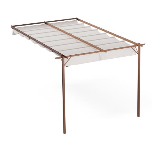 Blumfeldt Pantheon Wall, pergola 3 x 4 m, do montażu naściennego, stal malowana proszkowo, odporna na warunki atmosferyczne