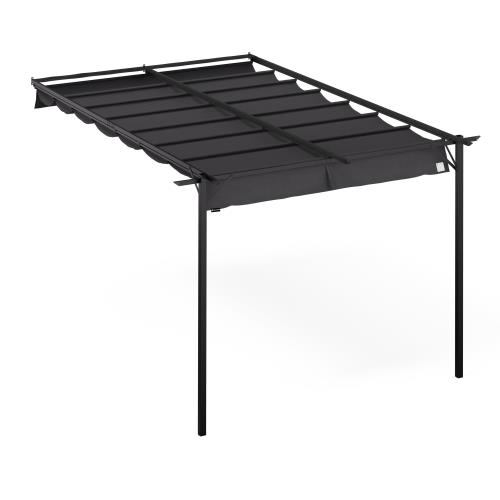 Blumfeldt Pantheon Wall, pergola 3 x 4 m, do montażu naściennego, stal malowana proszkowo, odporna na warunki atmosferyczne