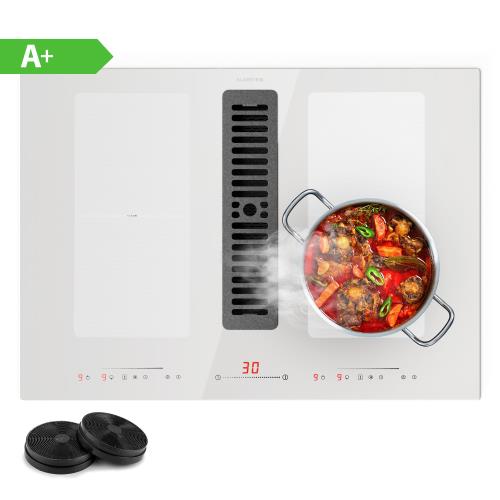 Klarstein Full House 72, płyta indukcyjna z systemem down air + okap wyciągowy 329 m³/h, klasa efektywności energetycznej A