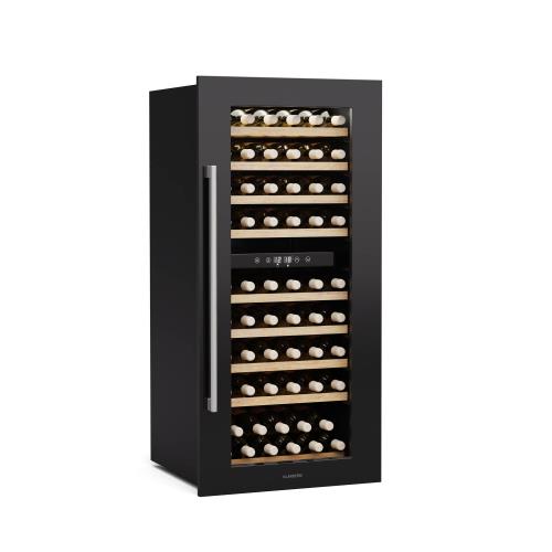 Klarstein Chłodziarka do wina Vinsider Duo, 79 butelek, 2 strefy chłodzenia, Ochrona UV, 9 półek, Sterowanie dotykowe