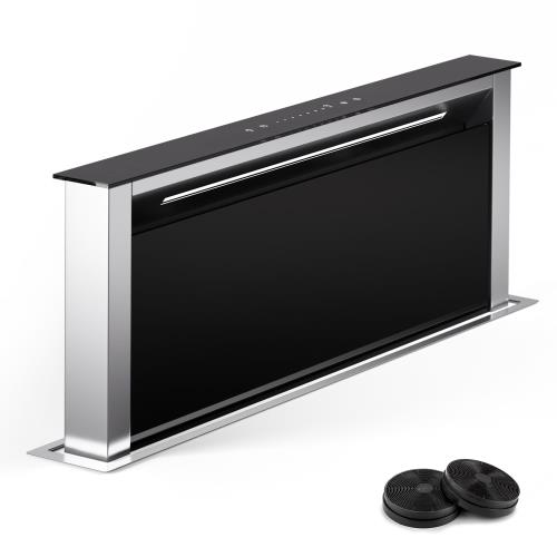 Klarstein Royal Flush Eco, okap kuchenny blatowy, 75 cm, 650 m³/h, klasa energetyczna A++, filtry węglowe