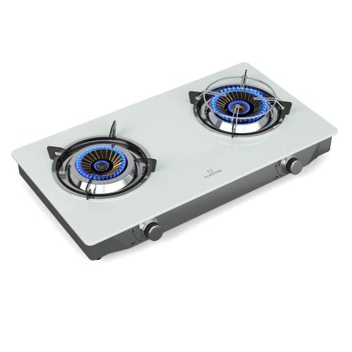 Klarstein Barzona kuchenka kempingowa, 2 palniki, 3,4 kW i 4,3 kW, kuchenka turystyczna, stal nierdzewna, przenośna