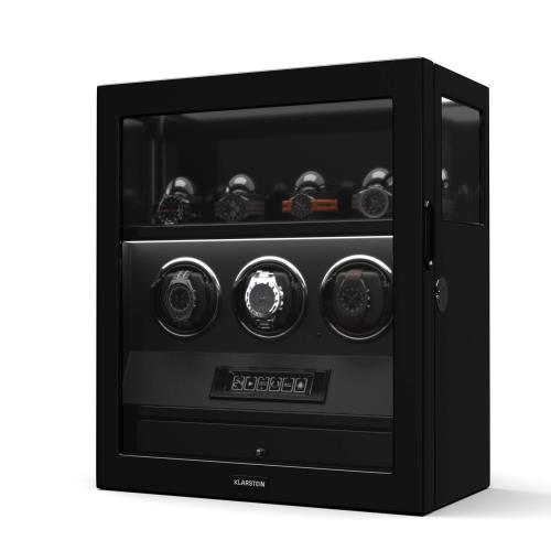 Klarstein SecureTouch rotomat, 3+4 zegarki, silnik Mabuchi, lakier fortepianowy, 41 trybów, blokada, diody LED