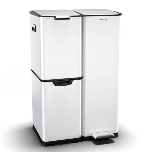 Klarstein Kosz na śmieci Tiyo 3 w 1 60 l, 30 l + 17 l + 13 l, sortowanie odpadów, ciche zamykanie, pokrywa ze stali nierdzewnej