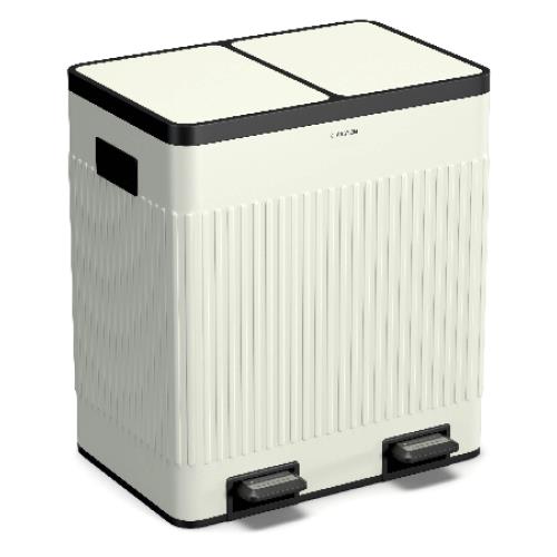 Klarstein Grama 40, kosz na odpady z pedałem, 40 l/2 x 20 l, bezzapachowy, tworzywo PP, retro