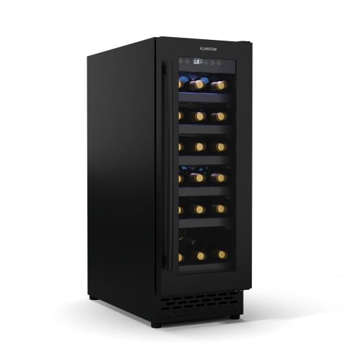 Klarstein Vinovilla 18 Uno chłodziarka do wina, 1 strefa chłodzenia, 18 butelek, drewniane półki, 5-18 °C