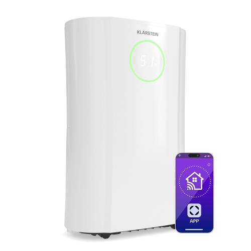 Klarstein DryFy ProConnect 24L osuszacz powietrza, 24 l/doba, 30 m², Wi-Fi, aplikacja, wskaźnik LED, dobowy programator czasowy