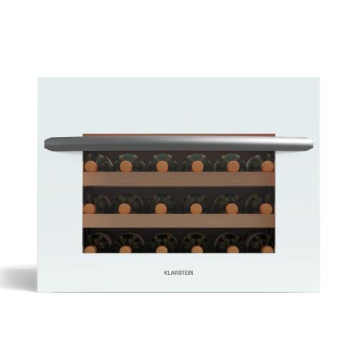 Klarstein Vinsider 24 Built-In Uno szafka na wino, 24 butelki, integrowalna, LED, białe szklane drzwi