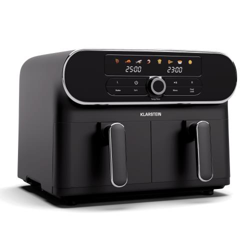Klarstein AuraAir Color Touch frytkownica beztłuszczowa| 2 komory, 11 l, 1700 W, 80–200°C, 8 programów
