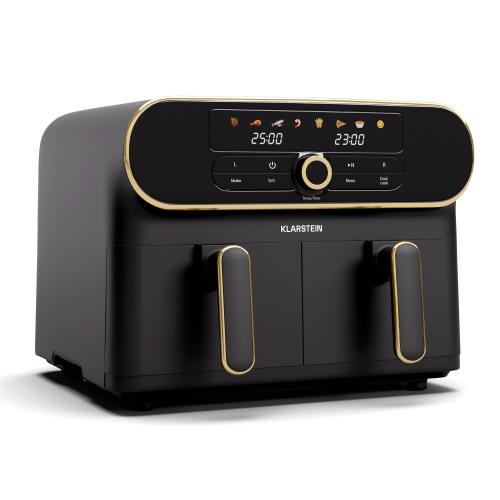 Klarstein AuraAir Color Touch frytkownica beztłuszczowa| 2 komory, 11 l, 1700 W, 80–200°C, 8 programów