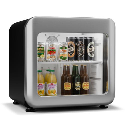 Klarstein Audrey Evo lodówka na napoje, design retro, szklane drzwi, 46 l, klasa energetyczna C