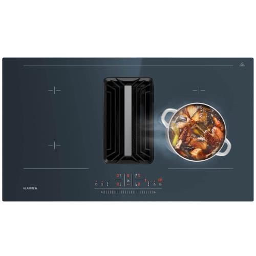 Klarstein System downair AirJet 90, płyta indukcyjna z wyciągiem kuchennym, 10 000 W, 750 m³/h, Boost