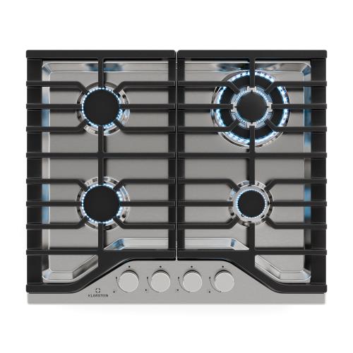 Klarstein Turbocast płyta gazowa, stal nierdzewna 304, 4 palniki, profesjonalne ruszty żeliwne, palnik typu wok