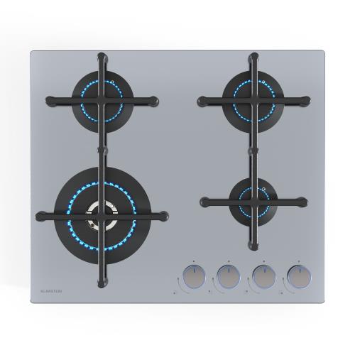Klarstein Płyta gazowa Illuminosa 4 4-palnikowa palnik Sabaf stal nierdzewna