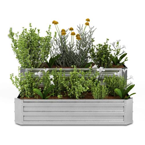 Blumfeldt High Grow podwyższona grządka, 2 poziomy, odporna na warunki atmosferyczne, odporna na korozję, wytrzymała, 405 l