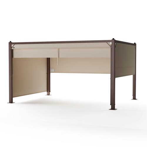 Blumfeldt Pantheon Cortina altana ogrodowa 3x4 m, odporna na warunki atmosferyczne, malowana proszkowo, rolety boczne