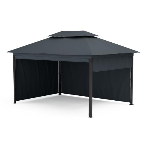 Blumfeldt Grandezza Cortina Altana ogrodowa 3x4 m, odporna na warunki atmosferyczne, malowana proszkowo, rolety boczne