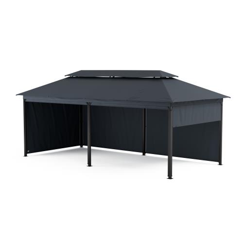 Blumfeldt Grandezza Cortina Altana ogrodowa 3x6 m, odporna na warunki atmosferyczne, malowana proszkowo, rolety boczne